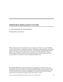 OREGON`S MARIJUANA FUTURE - Portland State University