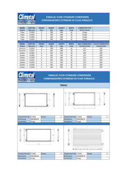 parallel flow standard condensers condensadores