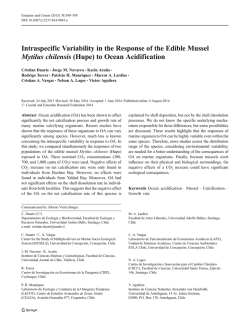 (Hupe) to Ocean Acidification - Centro de Investigaci&oacute;n en