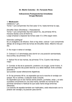 Indicaciones postoperatorias cirug&iacute;a de mama