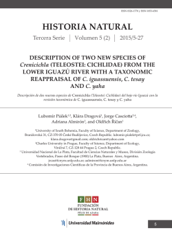 HISTORIA NATURAL - Fundaci&oacute;n de Historia Natural F&eacute;lix de Azara