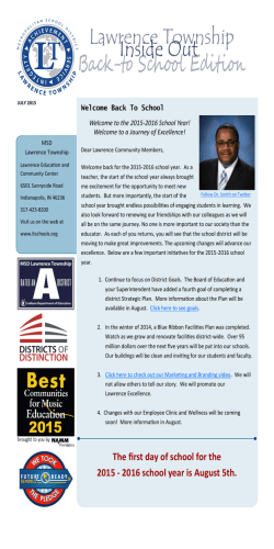 LT Schools Inside Out, Back-To-School, July, 2015