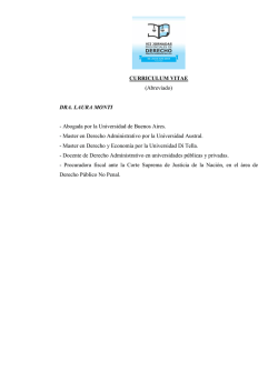 CURRICULUM VITAE (Abreviado) DRA. LAURA MONTI