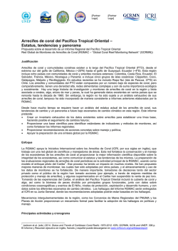 Arrecifes de coral del Pac&iacute;fico Tropical Oriental &ndash; Estatus