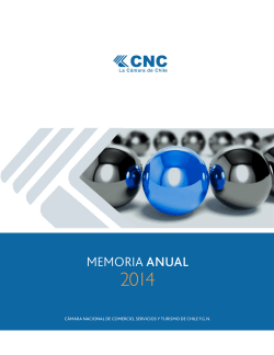 Memoria 2014 - C&aacute;mara Nacional de Comercio, Servicios y Turismo