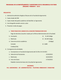REQUISITOS 1. Solicitud de admisi&oacute;n dirigida al Decano de la