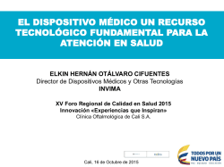 DISPOSITIVO M&Eacute;DICO RECURSO TECNOLOGICO ATENCION EN