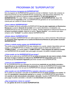 PROGRAMA DE &ldquo;SUPERPUNTOS&rdquo;