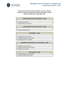 Resultados Concurso de Becas y Semibecas del 28 de Enero de 2015
