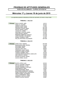 Listados Aptitudes Generales TABL&Oacute;N