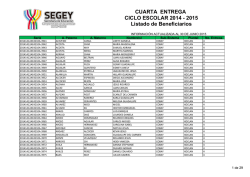 CUARTA ENTREGA CICLO ESCOLAR 2014