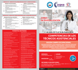 Diptico tecnicos asistenciales - Instituto Nacional Materno Perinatal