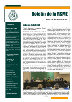 Bolet&iacute;n 473 - Real Sociedad Matem&aacute;tica Espa&ntilde;ola