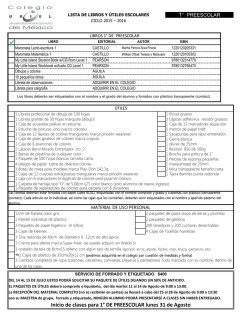 Inicio de clases para 1&deg; DE PREESCOLAR lunes