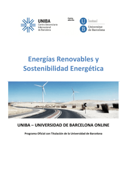Energ&iacute;as Renovables y Sostenibilidad Energ&eacute;tica