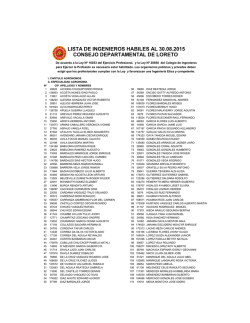 Lista de Ingenieros Habilitados 2015-08 - eventos del cip-cdl