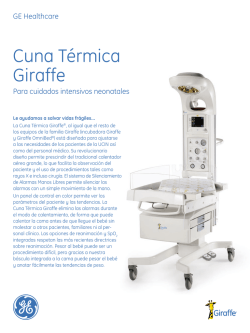 Giraffe Warmer spec spanish