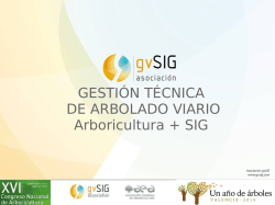 GESTI&Oacute;N T&Eacute;CNICA DE ARBOLADO VIARIO Arboricultura + SIG
