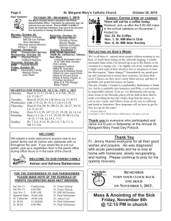 October 25 - St Margaret Mary Church