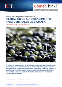 filtraci&oacute;n de alto rendimiento para centrales de biomasa