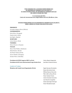 Programa Final del Congreso - 18 Congreso de la SIECV. Lima