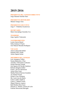 PRESIDENTE DEL CONSEJO DIRECTIVO Jorge Eduardo Familiar