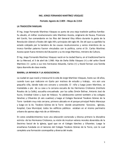 ING. JORGE FERNANDO MART&Iacute;NEZ V&Aacute;SQUEZ Per&iacute;odo: Agosto de