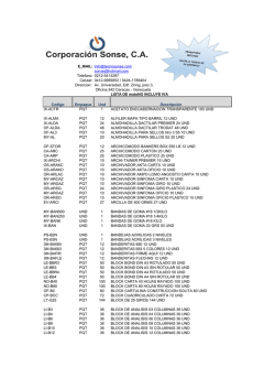 E_MAIL: Telefono: Celular: Direccion: LISTA DE mateNO INCLUYE