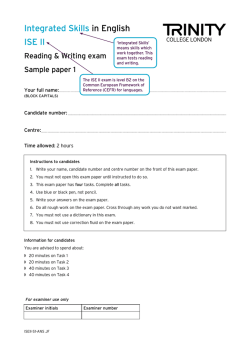 Sample exam paper 1 (with notes)