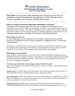 2015 Washington Marketplace Formulary