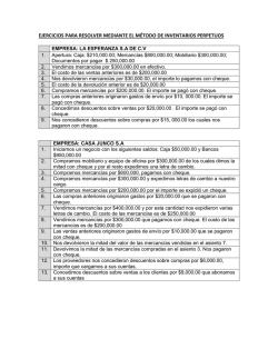 ejercicios m&eacute;todo de inventarios perpetuos