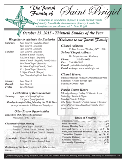 October 25, 2015 - Saint Brigid`s Parish