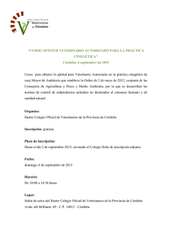"CURSO APTITUD VETERINARIO AUTORIZADO PARA LA