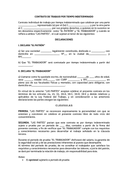 CONTRATO DE TRABAJO POR TIEMPO INDETERMINADO