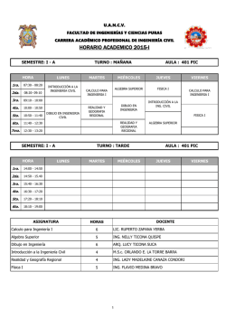 Horarios 2015-I - Carrera Profesional Ingenier&iacute;a Civil
