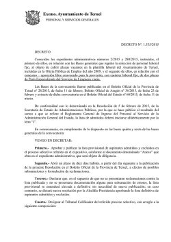 DECRETO N&ordm;. 1.535/2015 DECRETO Conocidos los expedientes