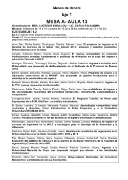 mesas debates, horarios coordinadores, trabajos