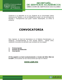 Convocatoria del Proceso  - Universidad Ju&aacute;rez Autonoma de