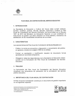 PLAN ANUAL DE CONTRATACI&Oacute;N DEL SERVICIO EDUCATIVO