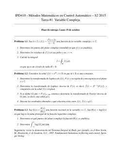 IPD410 - M&eacute;todos Matem&aacute;ticos en Control Autom&aacute;tico &ndash; S2 2015