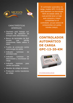 CONTROLADOR AUTOM&Aacute;TICO DE CARGA GPC-12-20-KM