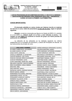 ESPA 2.1.(Tercero de Secundaria).- Ma&ntilde;ana