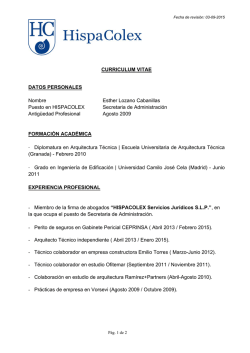 CURRICULUM VITAE DATOS PERSONALES Nombre Esther