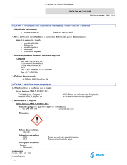 SODA SOLVAY &reg; LIGHT SECCI&Oacute;N 1: Identificaci&oacute;n de la sustancia