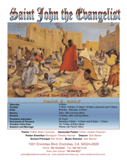 3-8-2015 - Saint John the Evangelist Catholic Church
