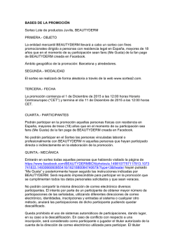 BASES DE LA PROMOCI&Oacute;N Sorteo Lote de productos Juvilis