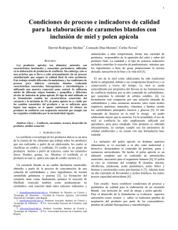 Condiciones de proceso e indicadores de calidad para la