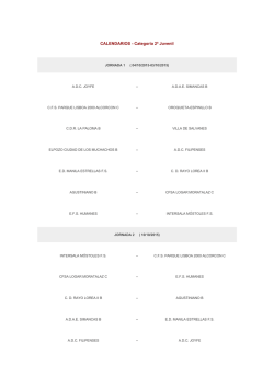 CALENDARIOS - Categor&iacute;a 2&ordf; Juvenil
