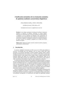 Clasificaci&oacute;n autom&aacute;tica de la orientaci&oacute;n sem&aacute;ntica de opiniones