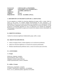 Algebra Abstracta - Escuela de Ingenier&iacute;a Civil Inform&aacute;tica